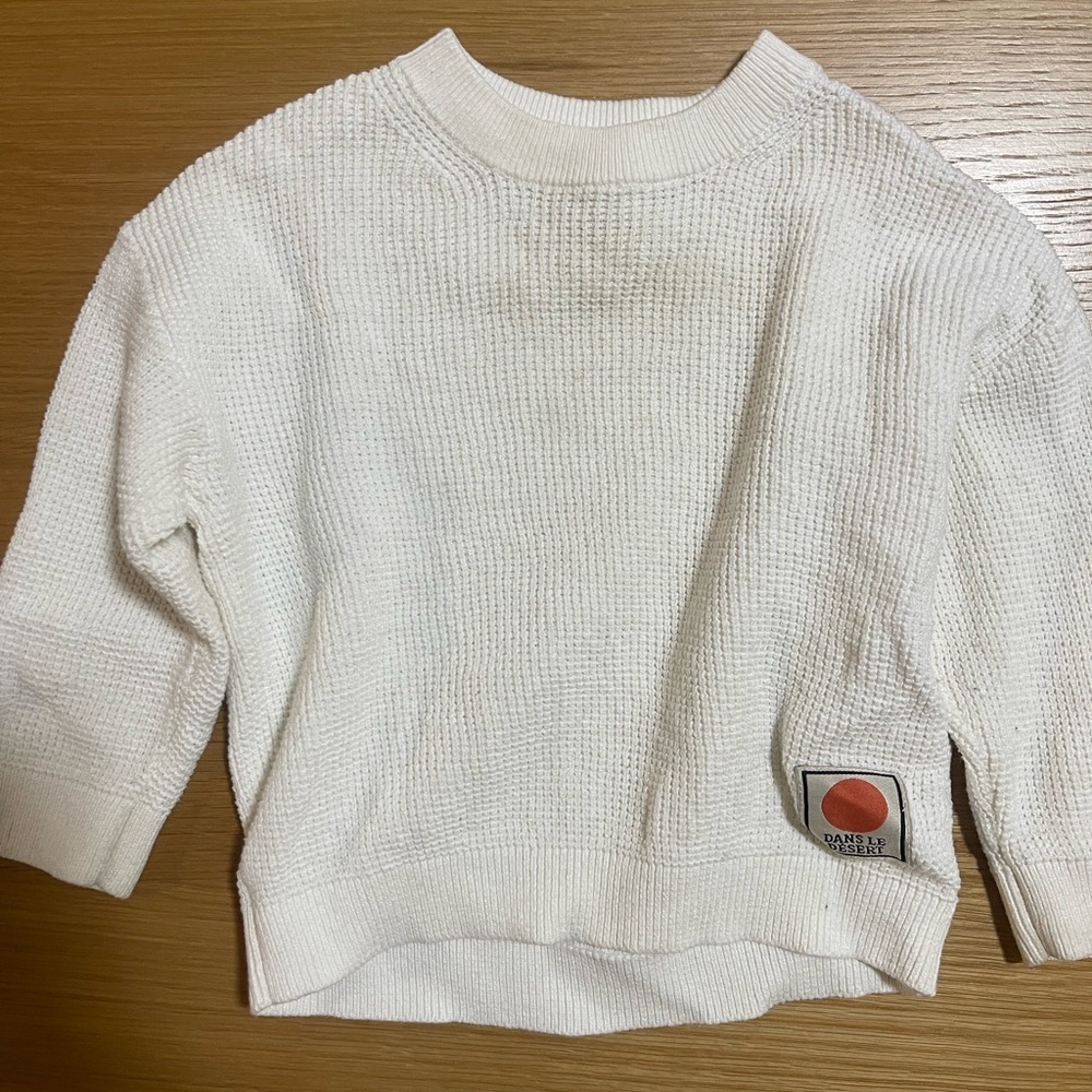 White Waffle Sweater